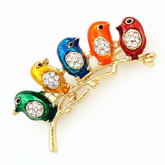 Lirrio's Closet Jewelry - Birds of a Feather Rhinestone Brooch NWT-